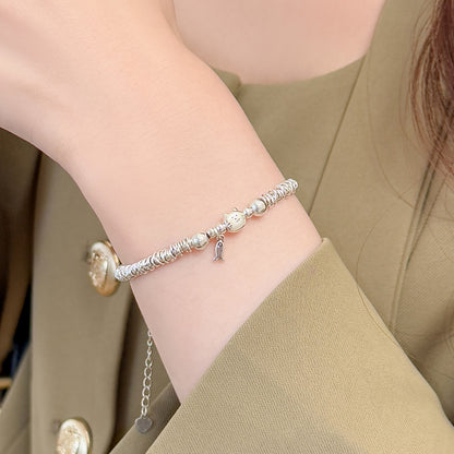Sterling Silver Fortune Cat Bracelet – Lucky Fish & Elegant Charm in S925 | Zen Ara Grove