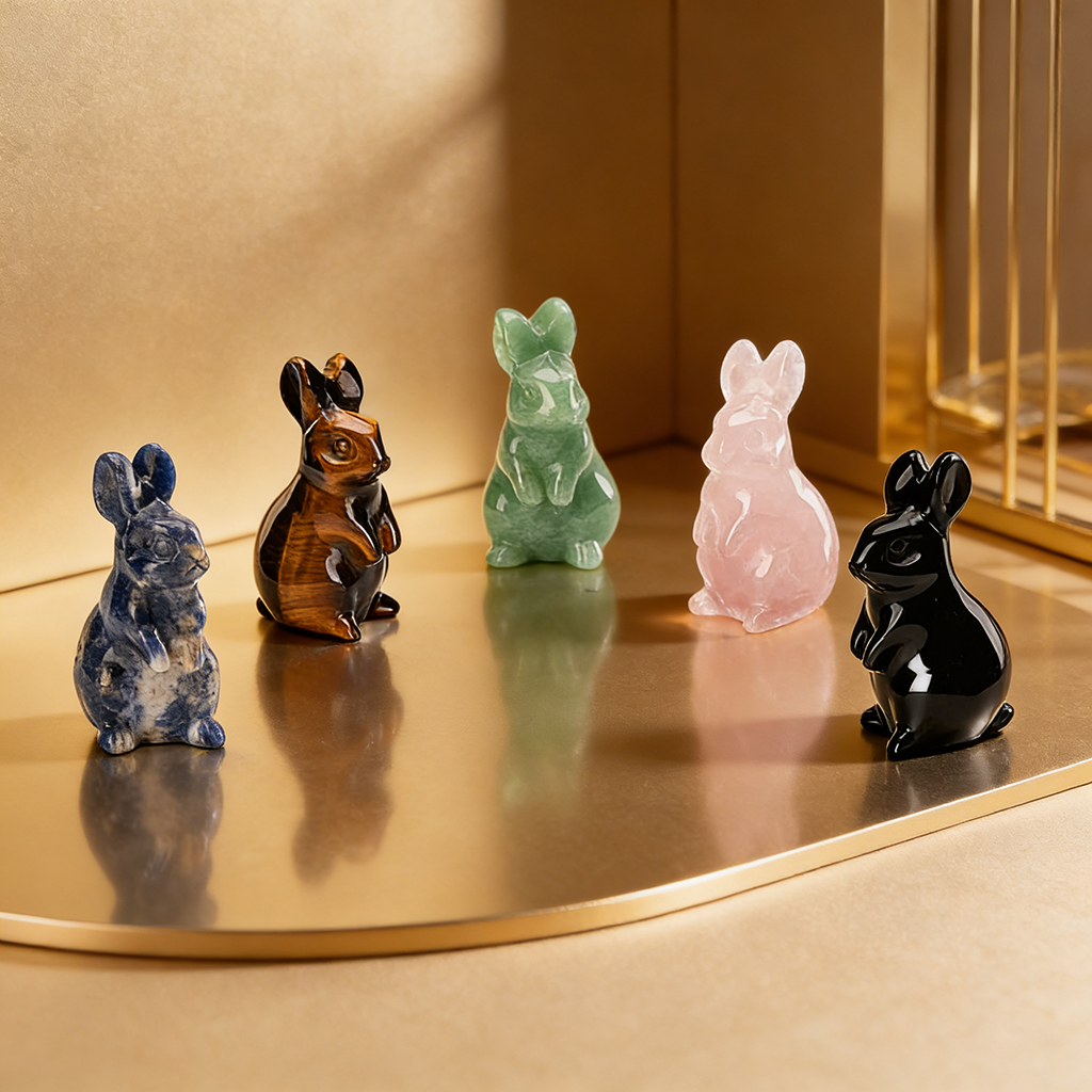 Hand‑Carved Natural Crystal Bunny – Brings Calm Energy and Joy | Zen Ara Grove
