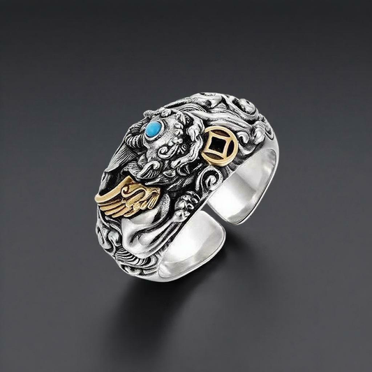 Pixiu Coin Ring – Guardian of Wealth and Fortune | Zen Ara Grove