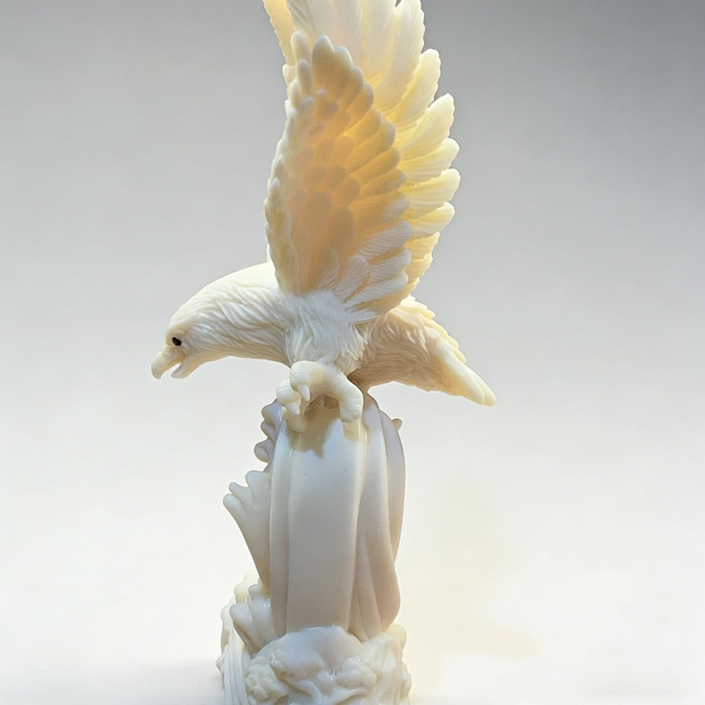 Hand-Carved Tagua Nut Eagle Figurine – Symbol of Vision, Strength & Success | Zen Ara Grove