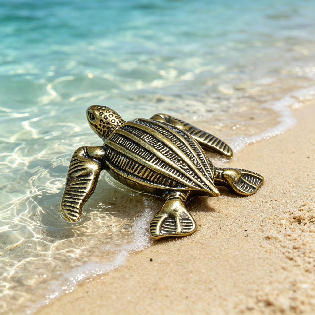 Handcrafted Brass Sea Turtle Figurine – A Symbol of Longevity and Protection | Zen Ara Grove