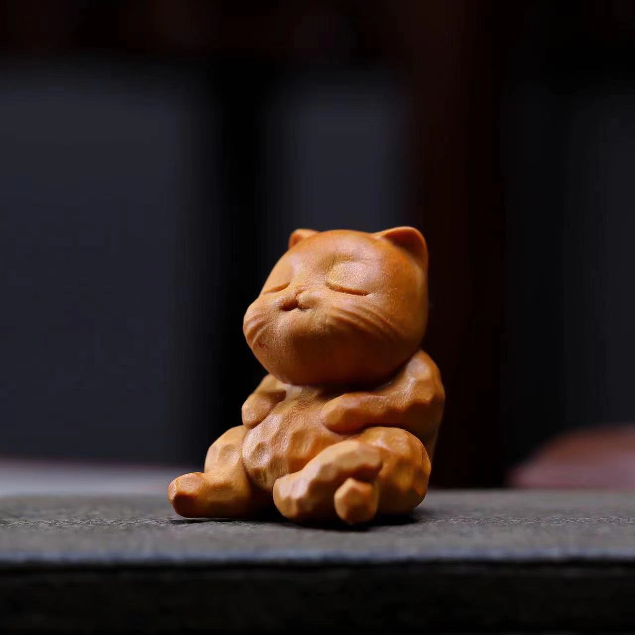 TODAY ONLY! Mini Cute Sitting Cat Sandalwood Protection Home Decoration  | Zen Ara Grove
