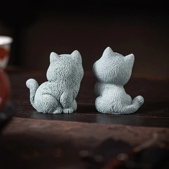 TODAY ONLY! Small Cat Home Tea Pet Figurine Desk Decoration | Zen Ara Grove