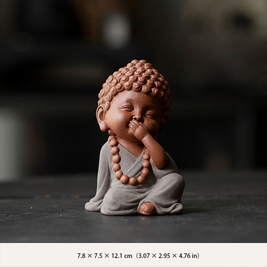 Ceramic "Four No Evils" Buddha Statue Set – Symbols of Mindfulness, Compassion, and Peace | Zen Ara Grove