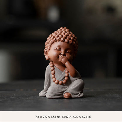 Ceramic "Four No Evils" Buddha Statue Set – Symbols of Mindfulness, Compassion, and Peace | Zen Ara Grove