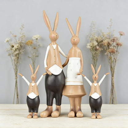 Bunny Family Figurine Set – Handcrafted Rabbits Symbolizing Love, Warmth & Togetherness | Zen Ara Grove