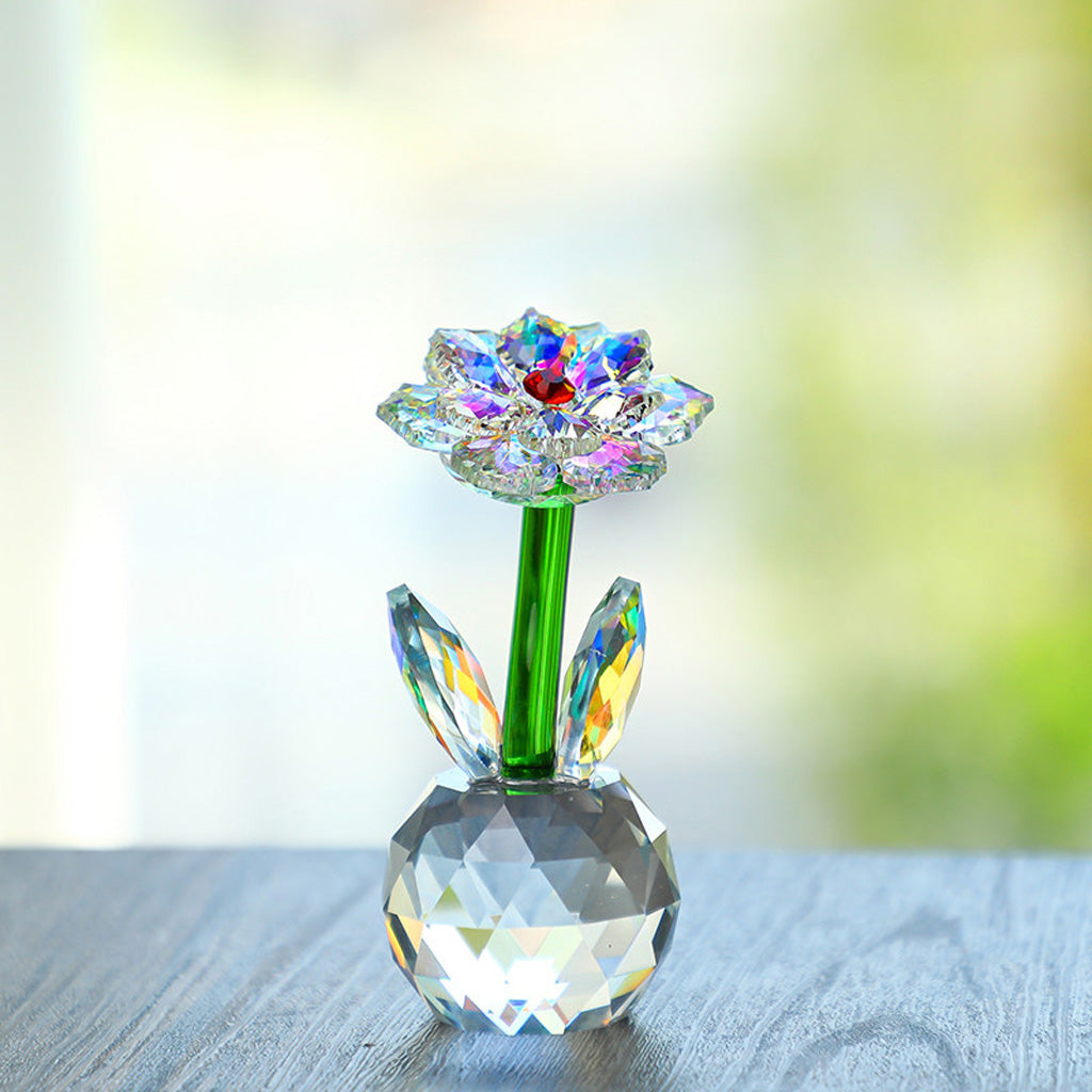 Crystal Glass Sunflower – Blooming with Rainbow Light and Endless Warmth | Zen Ara Grove