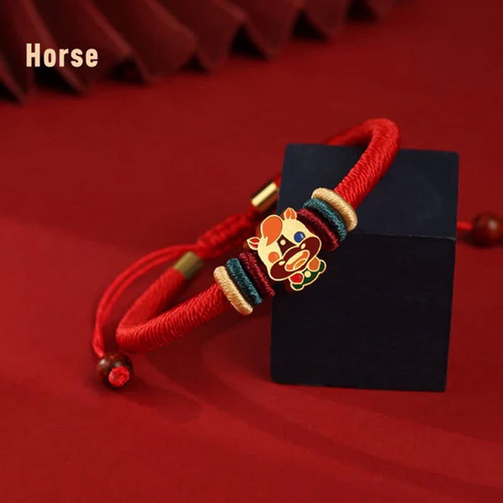 S925 Sterling Silver Chinese Zodiac Red String Bracelet – Handwoven Adjustable Lucky Charm | Zen Ara Grove