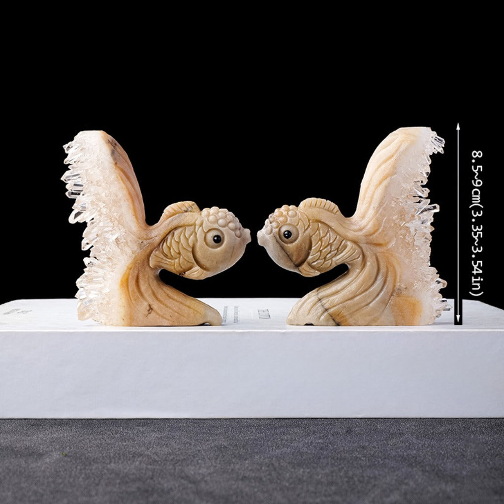 Natural Quartz Cluster with Diverse Animal Carvings – Symbol of Purity, Energy, and Imagination | Zen Ara Grove