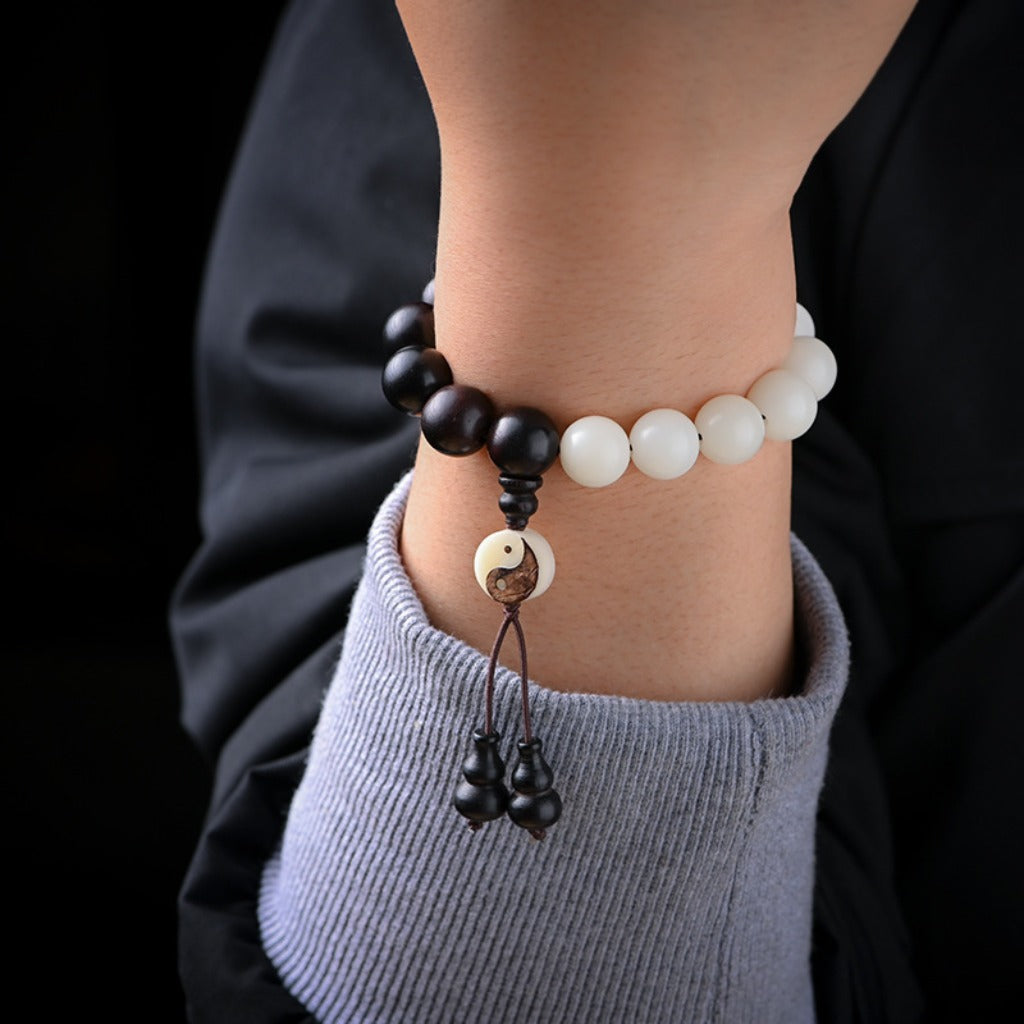 Zen Yin-Yang Bodhi Ebony Beads Bracelet – Balance & Protection | Zen Ara Grove