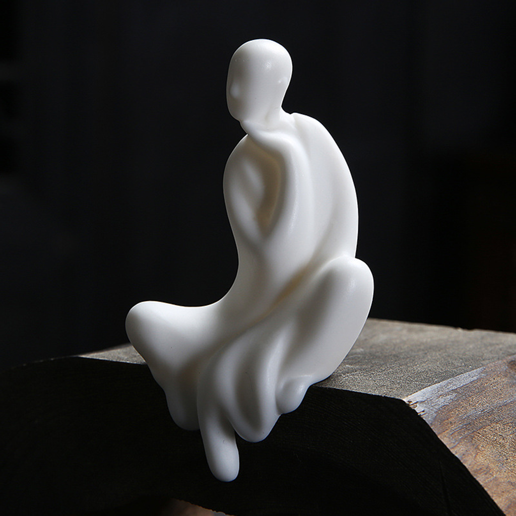 White Ceramic Formless Buddha Monk Figurine – Zen Serenity | Zen Ara Grove
