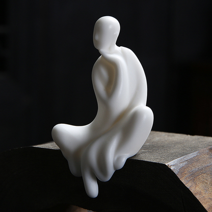 White Ceramic Formless Buddha Monk Figurine – Zen Serenity | Zen Ara Grove