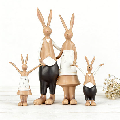 Bunny Family Figurine Set – Handcrafted Rabbits Symbolizing Love, Warmth & Togetherness | Zen Ara Grove