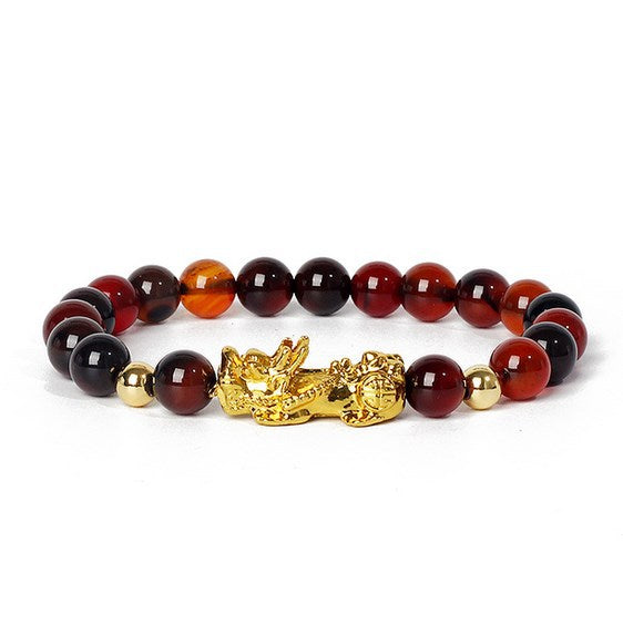 Gold Pixiu Gemstone Bracelet – Symbol of Luck and Positive Energy | Zen Ara Grove