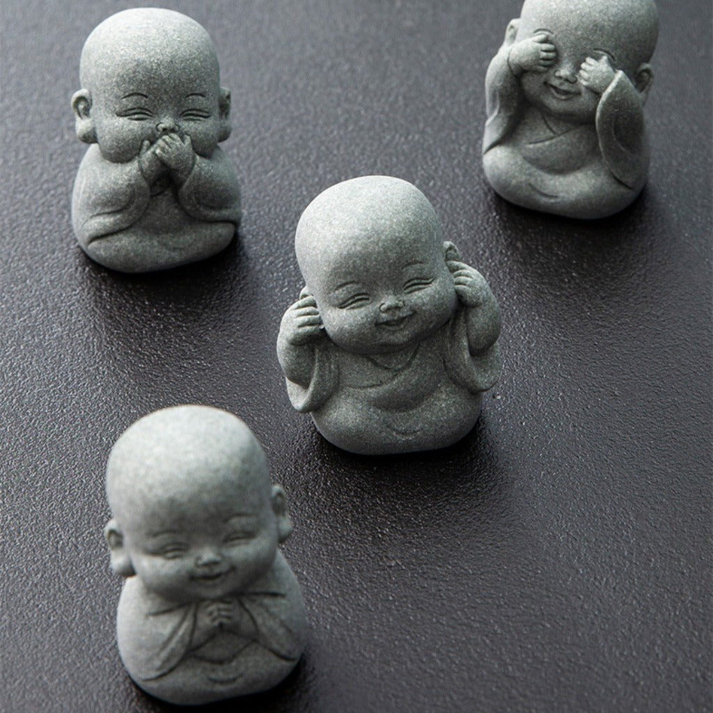 Limited-Time Offer — The Four Little Zen Monks 4-Piece Set | Save 60% | Zen Ara Grove