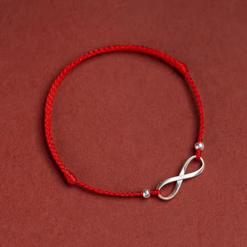 Zen S925 Silver Infinity Symbol Red Rope Bracelet | Zen Ara Grove