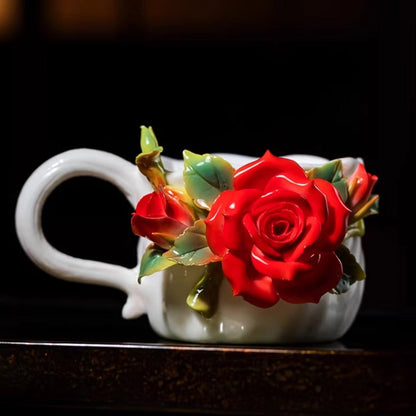 Limited Time Offer · Handcrafted Heritage Ceramic Flower Cup – Blossoms Alive on Porcelain | Zen Ara Grove