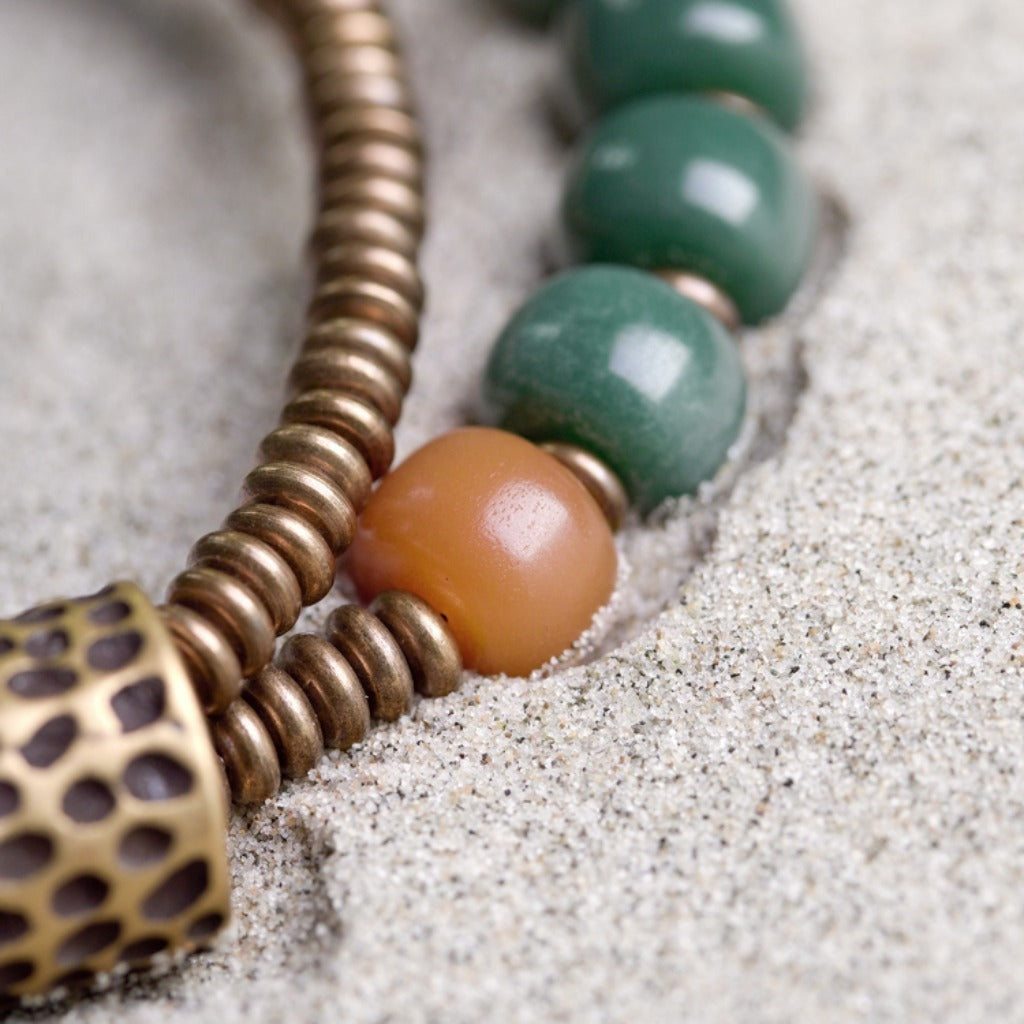 Vintage Ethnic Green Bodhi Root Bracelet | Zen Ara Grove