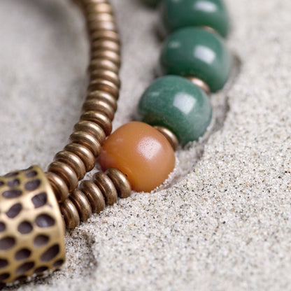 Vintage Ethnic Green Bodhi Root Bracelet | Zen Ara Grove