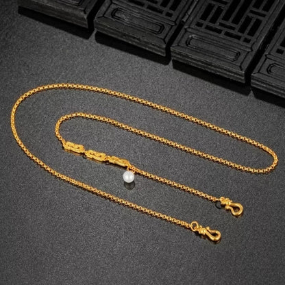 Double-Sided Cloisonné Fortune Lock Pendant in Burnished Gold | Zen Ara Grove
