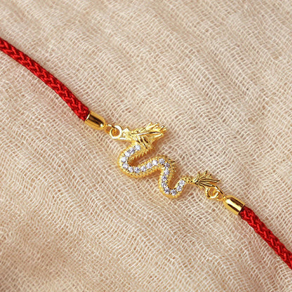 S925 Sterling Silver Dragon Bracelet with Clear Stone Accents