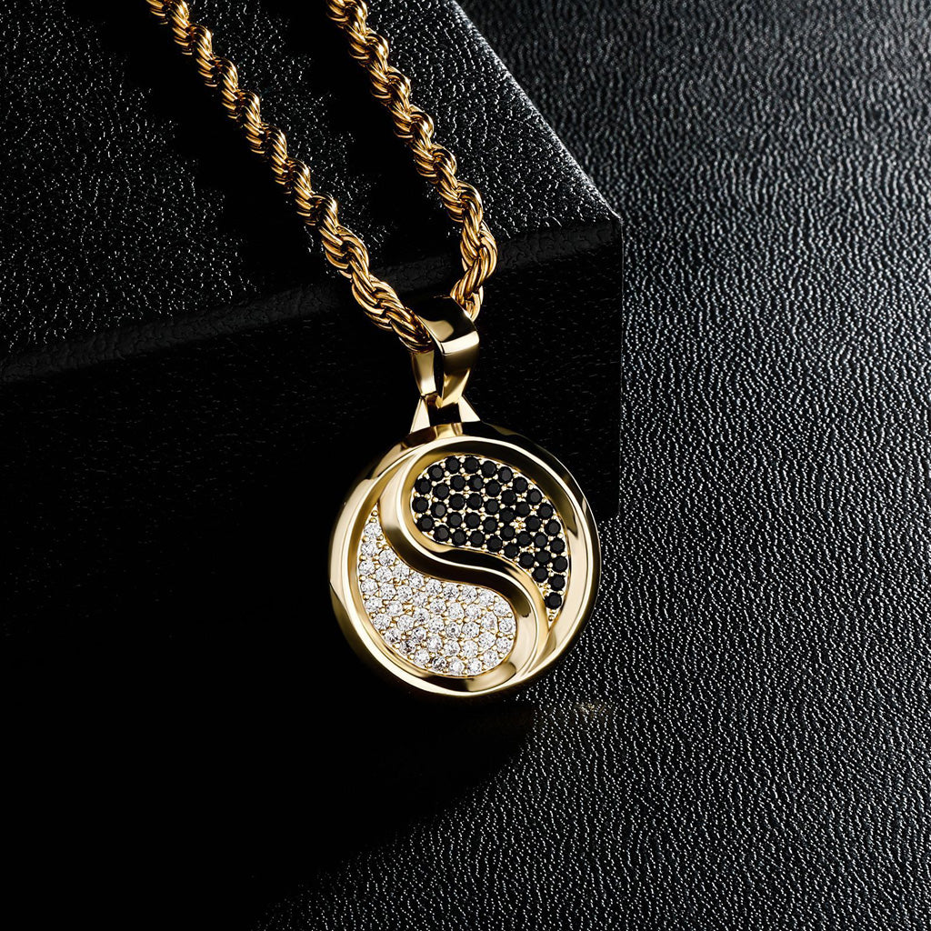 Tai Chi Yin-Yang Diamond Pendant Necklace – Balance & Protection | Zen Ara Grove