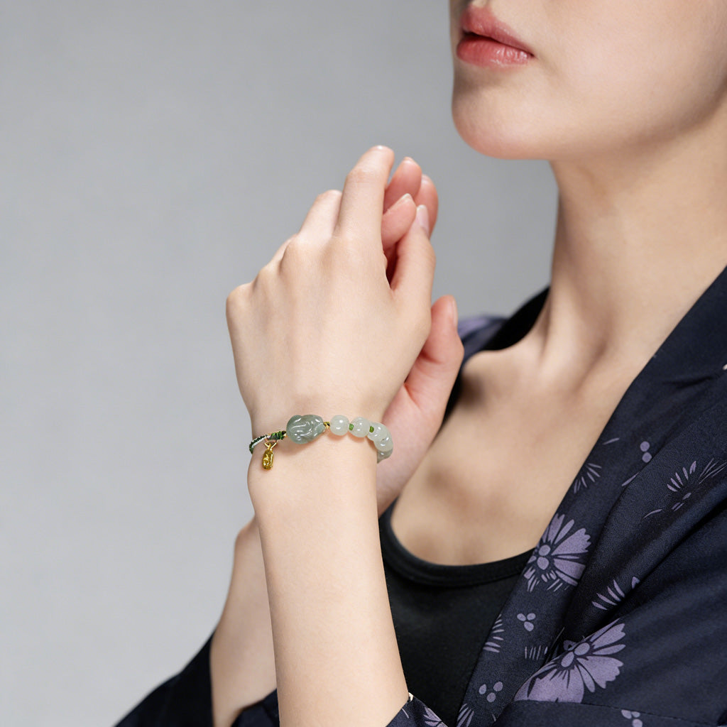 Hand‑Carved Jade Pixiu Bracelet — Meaning of Prosperity| Zen Ara Grove