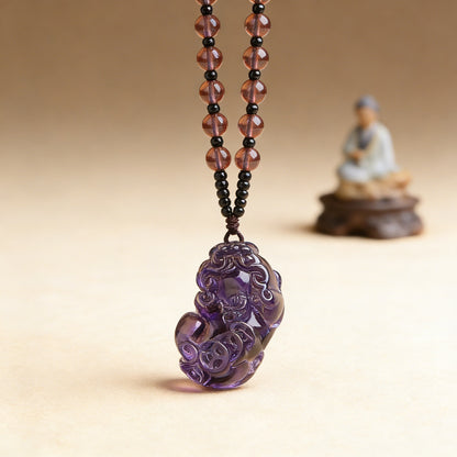 Limited Time Offer · Purple Crystal Glass Pixiu Pendant – Symbol of Blessing and Good Fortune | Zen Ara Grove