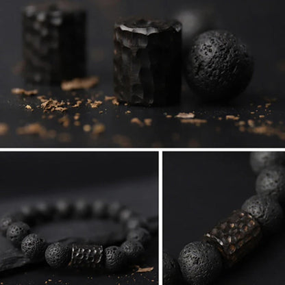 Zen Ebony & Lava Stone Bracelet – Grounding Energy in Minimalist Style | Zen Ara Grove