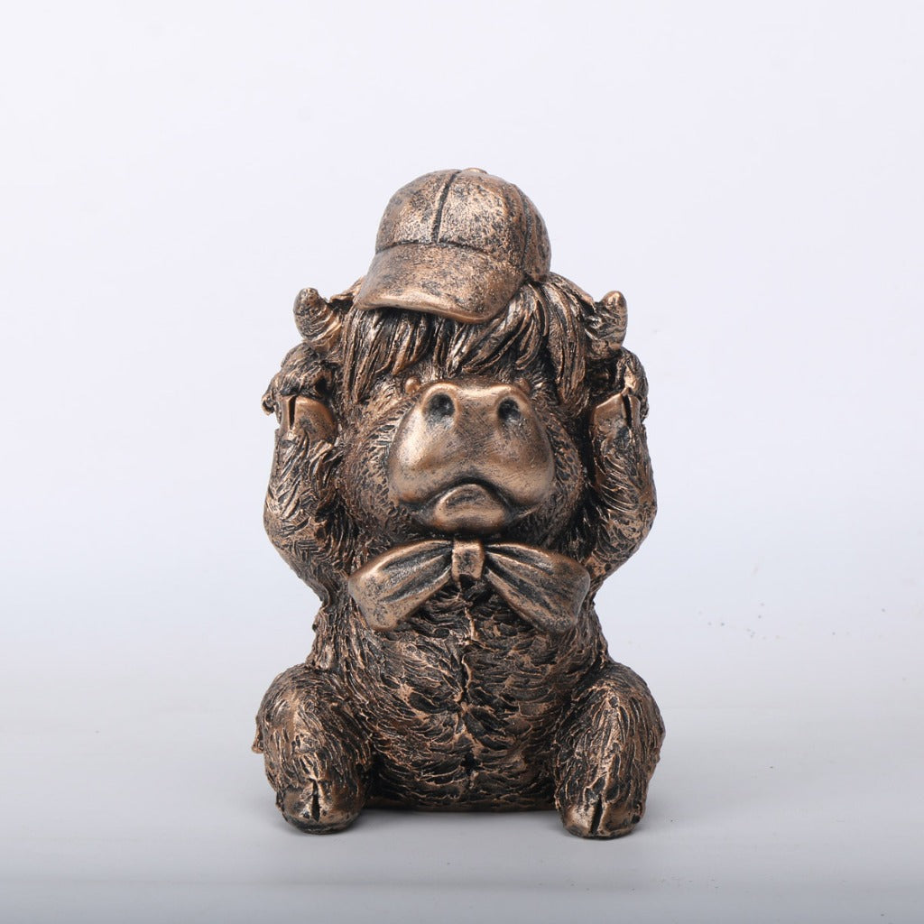 Western-Style Resin Highland Cows – "See No Evil, Hear No Evil, Speak No Evil"Home Decor | Zen Ara Grove