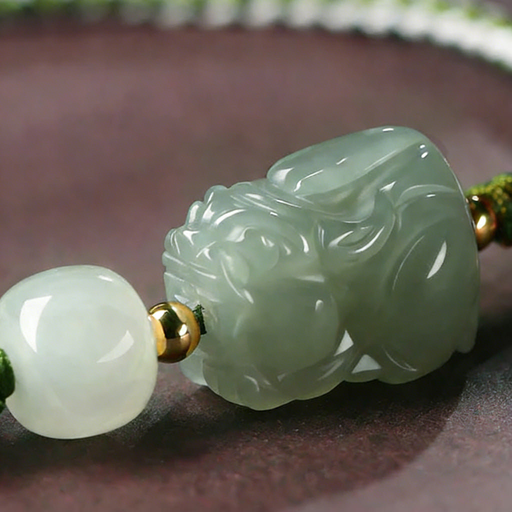 Hand‑Carved Jade Pixiu Bracelet — Meaning of Prosperity| Zen Ara Grove