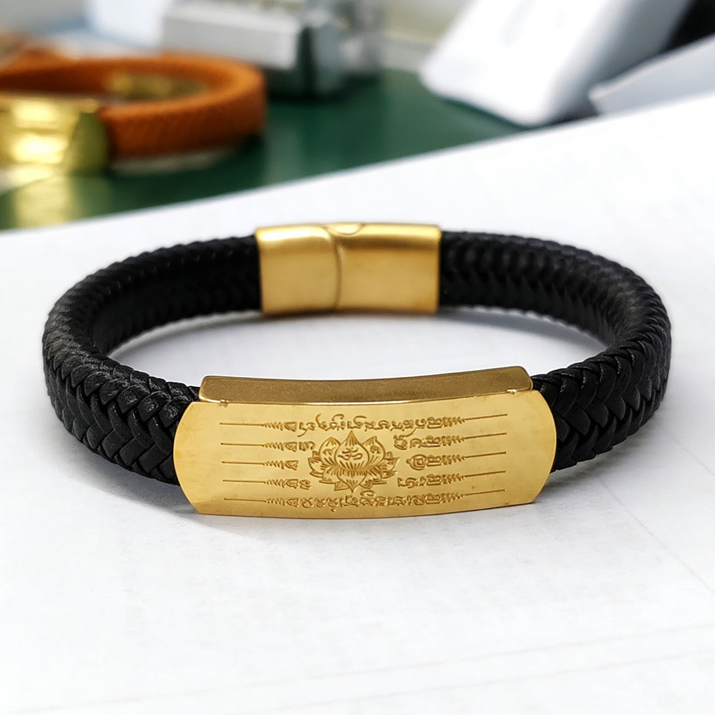 Orange Taisui Talisman Titanium Bracelet – Symbol of Protection and Courage | Zen Ara Grove