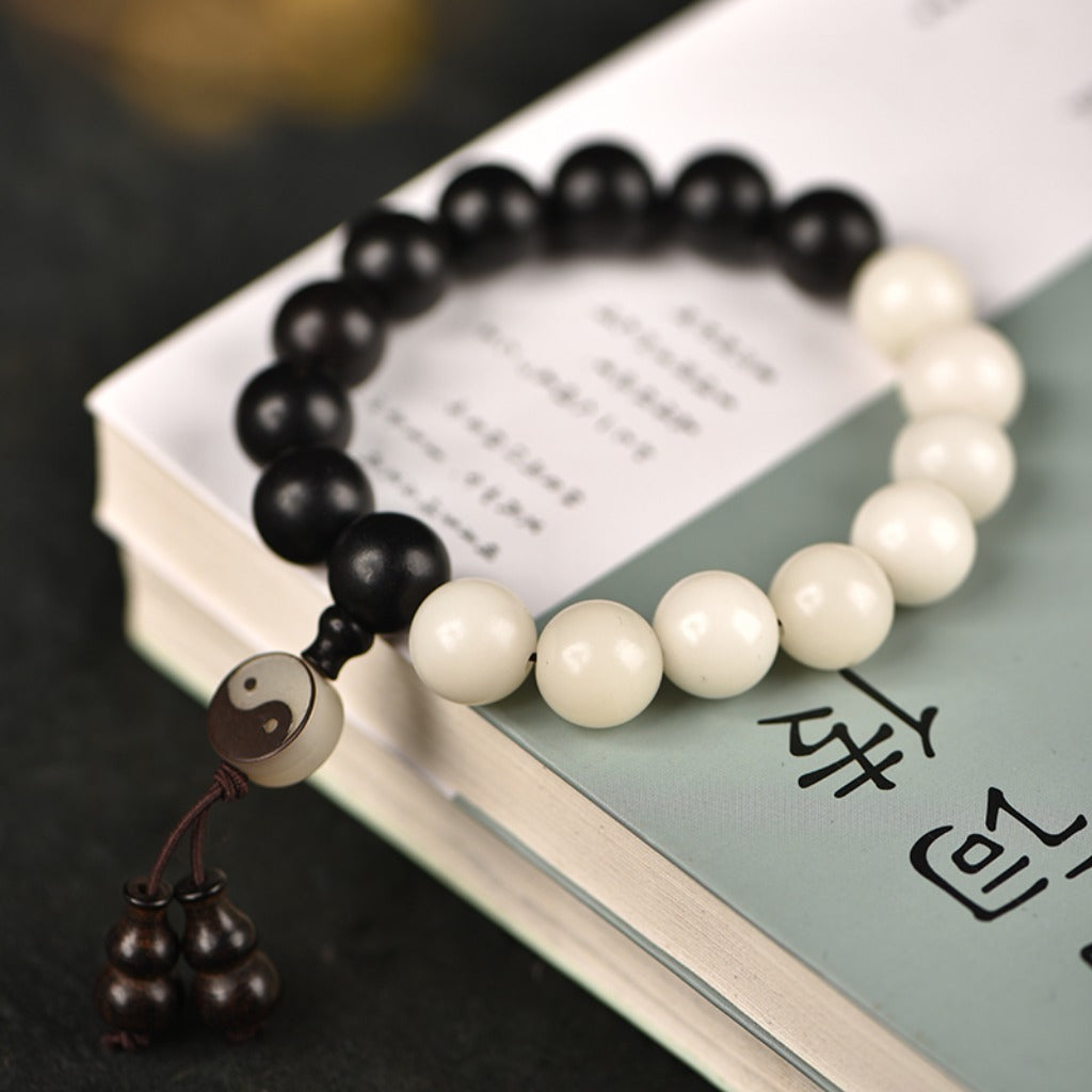 Zen Yin-Yang Bodhi Ebony Beads Bracelet – Balance & Protection | Zen Ara Grove