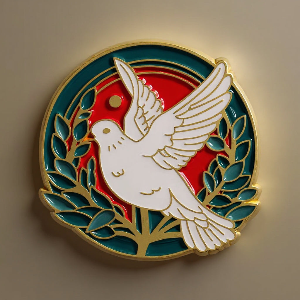 LIMITED TIME OFFER · Olive Branch Encircled Dove Brooch – Timeless Emblem of Peace and Compassion | Zen Ara Grove