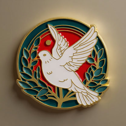 LIMITED TIME OFFER · Olive Branch Encircled Dove Brooch – Timeless Emblem of Peace and Compassion | Zen Ara Grove