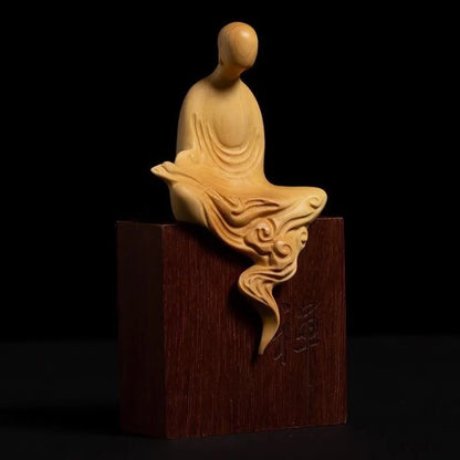 Handcrafted Wooden Faceless Buddha – Embracing Zen Spirit & Inner Peace | Zen Ara Grove