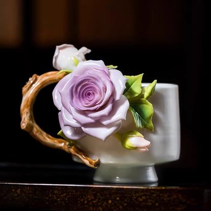 Limited Time Offer · Handcrafted Heritage Porcelain Cup – Magnolia Blossoms Growing from the Surface | Zen Ara Grove