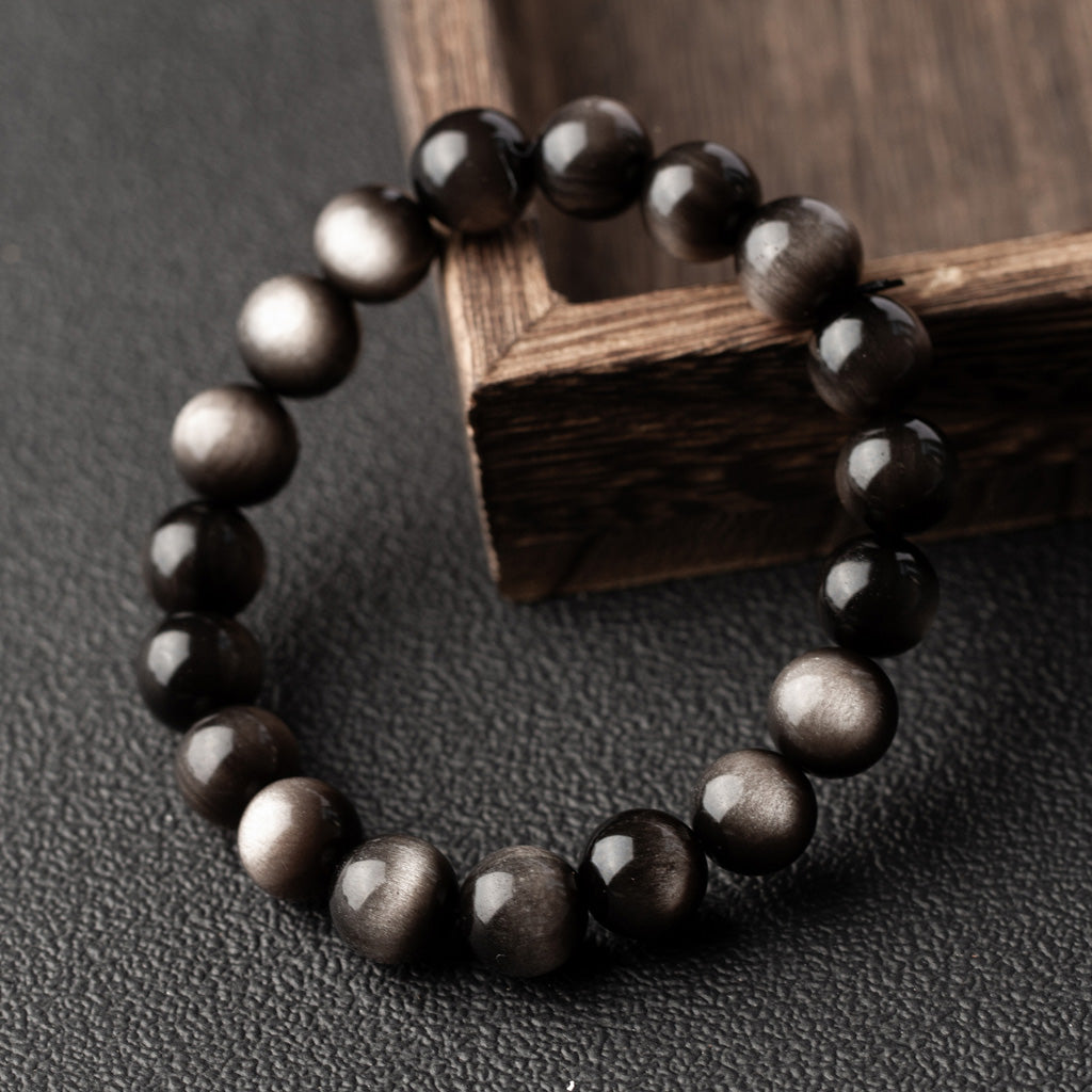Golden & Silver Obsidian Bracelet – Confidence, Balance, and Craftsmanship | Zen Ara Grove