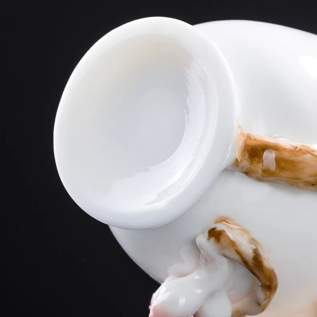 Handcrafted Ceramic Cup with Soft Pink Cherry Blossom – Blooming from the Cup, One of a Kind | Zen Ara Grove