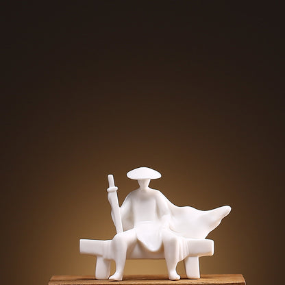 Kung Fu Spirit Ceramic Figurine – Calm Strength, Silent Power | Zen Ara Grove