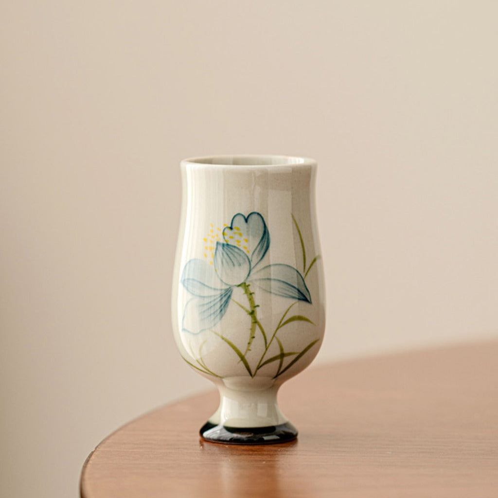 Lotus Hand-Painted Tea Cups