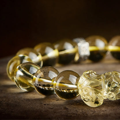 Yellow Citrine Double Pixiu Bracelet — Meaning of Wealth & Fortune| Zen Ara Grove