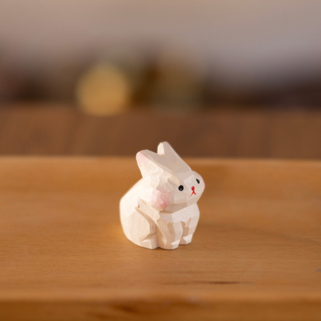 "Little White Bunny" Wooden Decor – Handcrafted Symbol of Innocence  | Zen Ara Grove