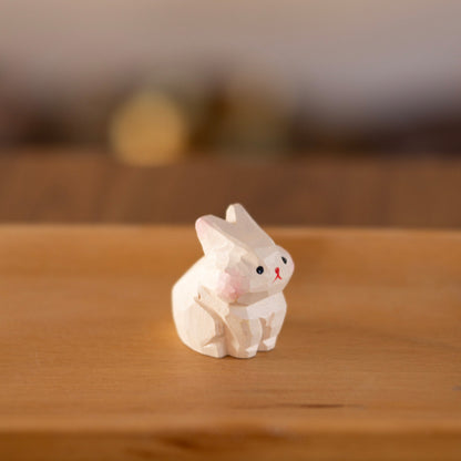 "Little White Bunny" Wooden Decor – Handcrafted Symbol of Innocence  | Zen Ara Grove