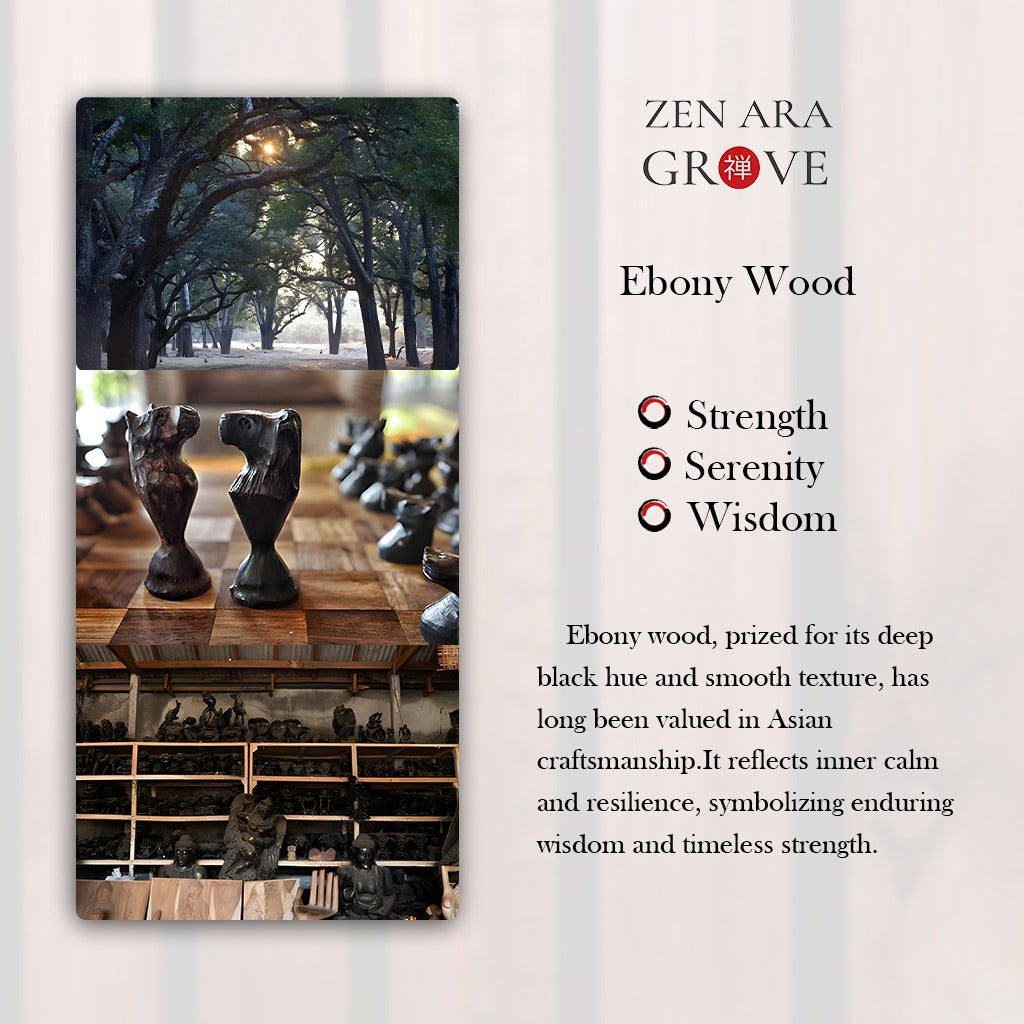 Mini Lovely Cat Ebony Wood Lacquer Craft Peace Decoration  | Zen Ara Grove