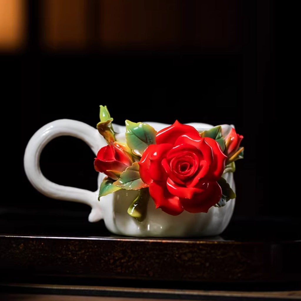 Limited Time Offer · Handcrafted Heritage Ceramic Flower Cup – Blossoms Alive on Porcelain | Zen Ara Grove