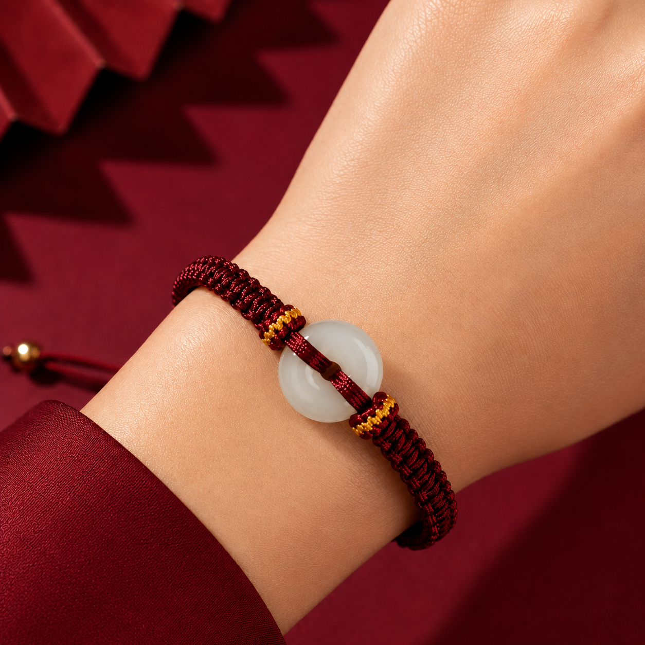 Hetian Jade Safety Knot Handwoven Bracelet – Luck & Prosperity | Zen Ara Grove