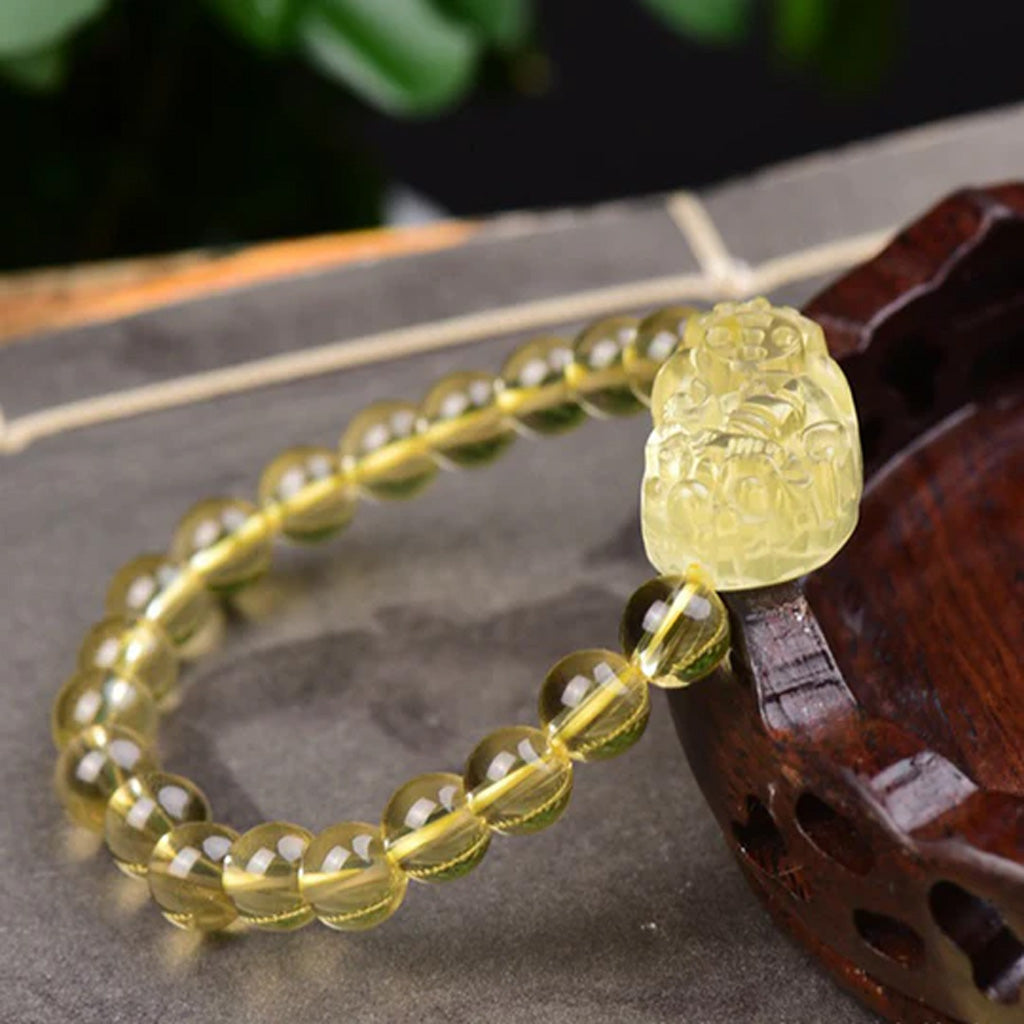 Citrine Pixiu Bracelet – Wealth & Protection | Zen Ara Grove