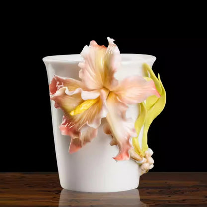 Handcrafted Heritage Porcelain Cup – Roses Blooming from the Surface | Zen Ara Grove
