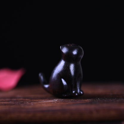 Small Leaf Red Sandalwood Ebony Wood Sandalwood Green Sandalwood Lucky Mini Cat Deer Sooth Phone Hanging Decoration | Zen Ara Grove
